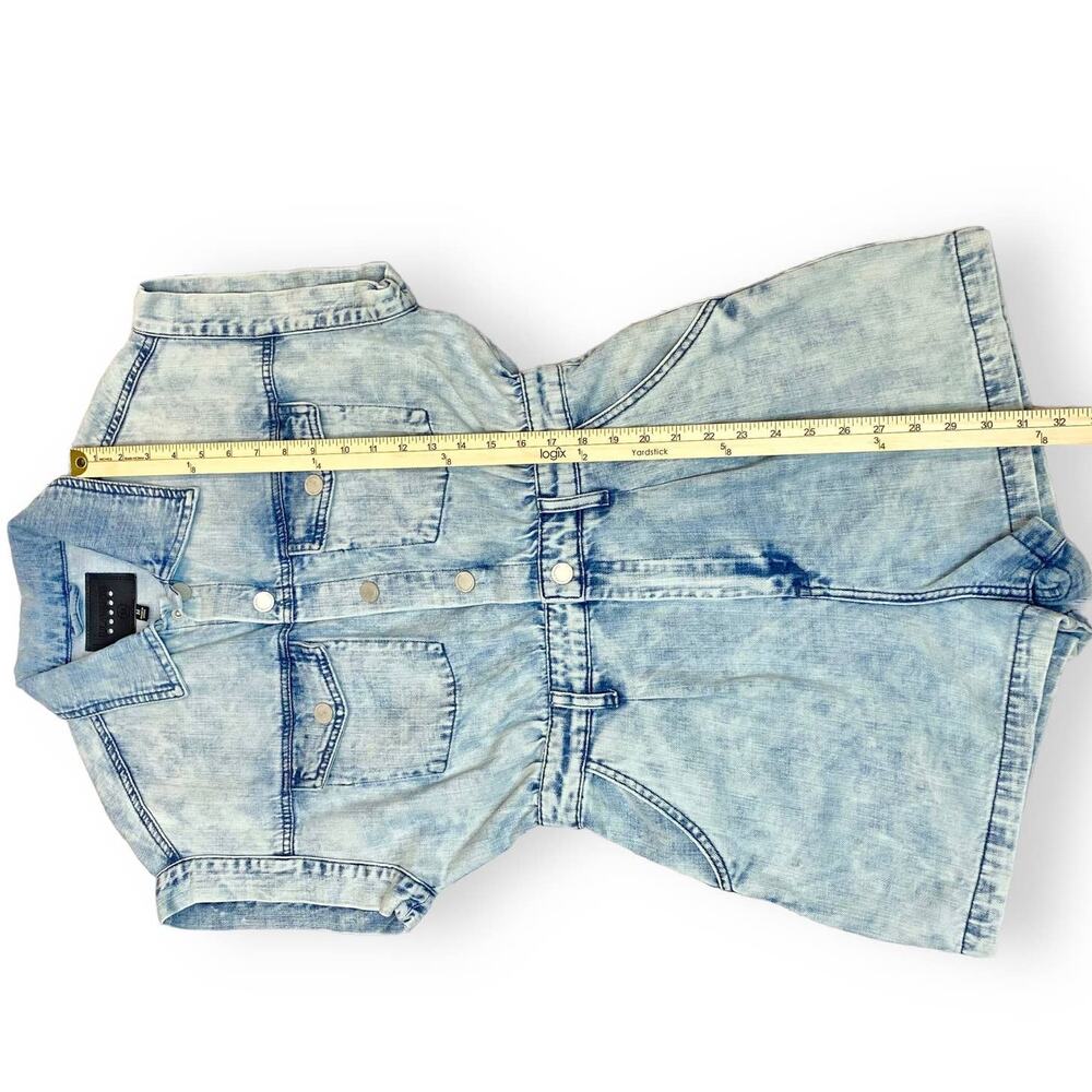 Revolve x Blank NYC Romper Women's Medium Blue Blind Journey Washed Denim - Picture 15 of 16
